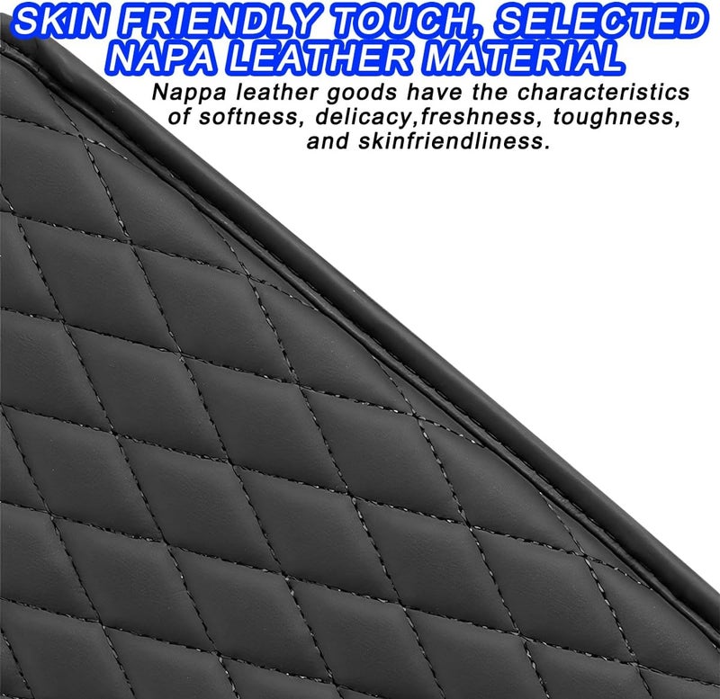 Mandark Car Center Console Cover, Microfiber Leather Vehicle Armrest Protector Cushion with 2 Storage Bags, Auto Interior Arm Rest Seat Box Pad Accessories, Universal for SUV, Sedan, Truck (Black) - Image 3